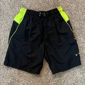 🩷Speedo Black and Neon Green Swimwear